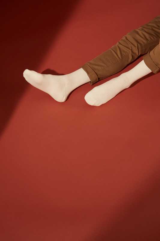 Socks by Muji, trousers by Brooksfield