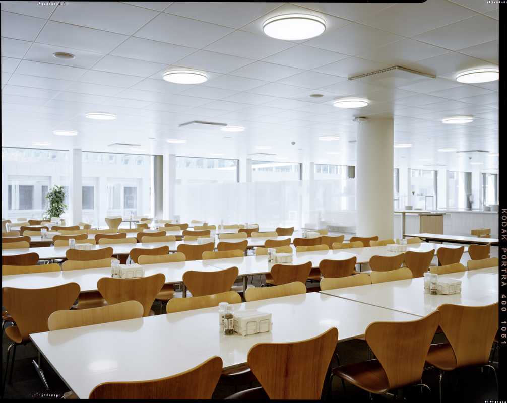 Arne Jacobsen chairs in the canteen