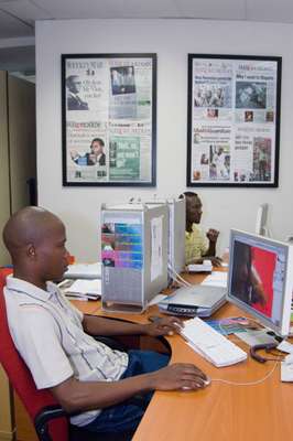 Writers conduct research in the ‘Mail& Guardian’ library