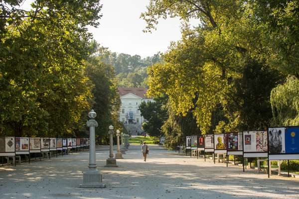 Will Benedict's posters line the Tivoli Park promenade