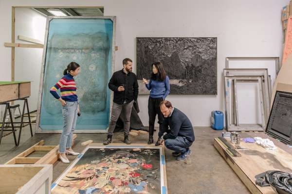 Matthew Day Jackson meets representatives from Hauser & Wirth in Brooklyn