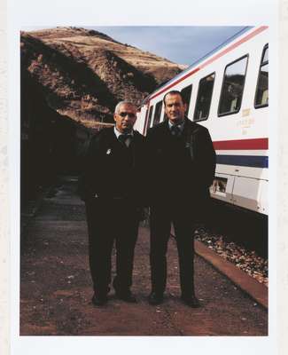 Armed guards board the train at Beyan