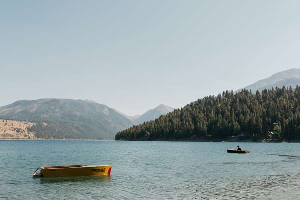 Boating on Wallowa Lake near Lostine 