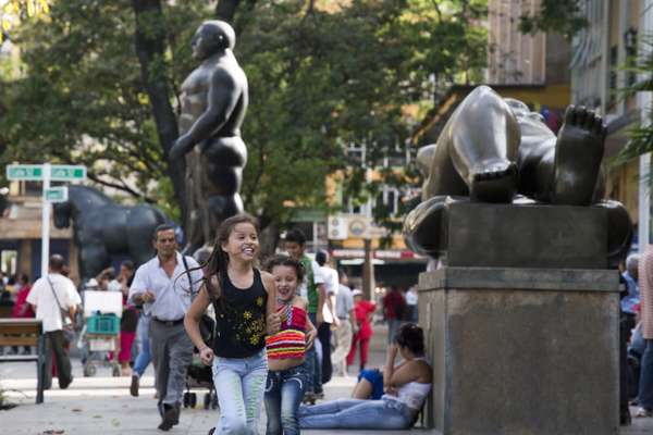 Playing on Plaza Botero