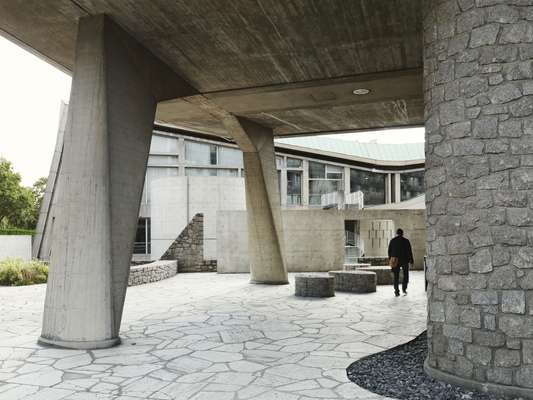 Meditation space designed by Tadao Ando and made from decontaminated granite from Hiroshima
