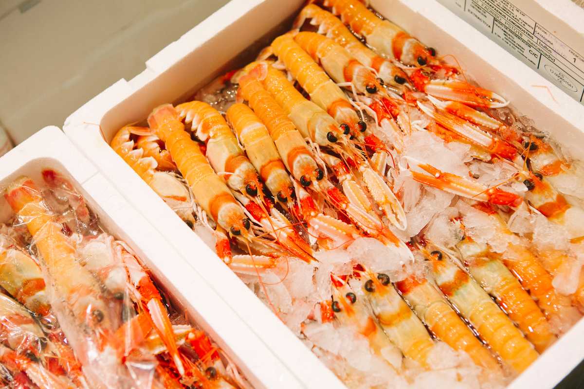 Fresh box of lobster