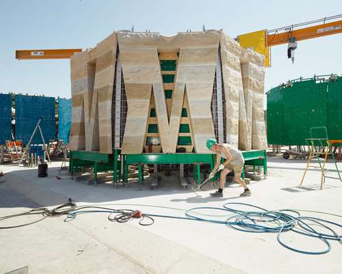 Tower taking form at preliminary building site in Galera