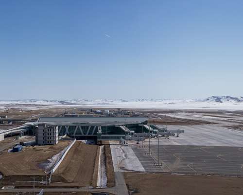 The new Chinggis Khaan International Airport under construction 