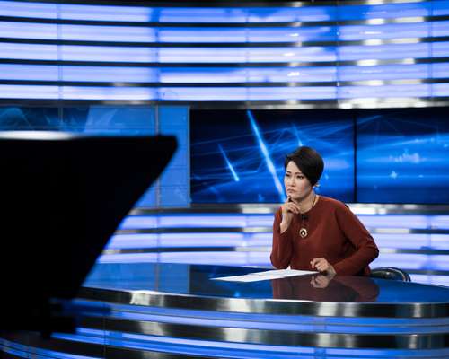 Mongol TV news on air