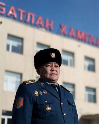 Mongolian officer attached to Nato peacekeeping operation