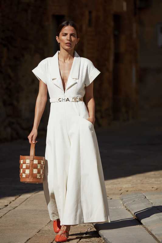 Dress by Chanel, shoes and bag by Hereu