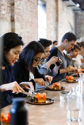 Customers enjoying a ‘Lune Lab’ degustation 