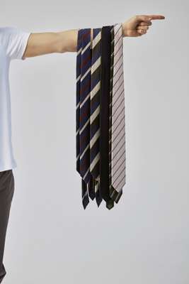 Ties (three on left) by Drake’s, ties (four on right) by Bigi Cravatte Milano
