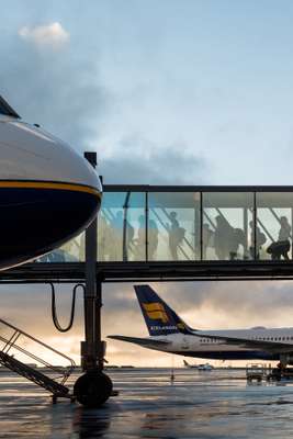 Passengers boarding at Keflavík International Airport