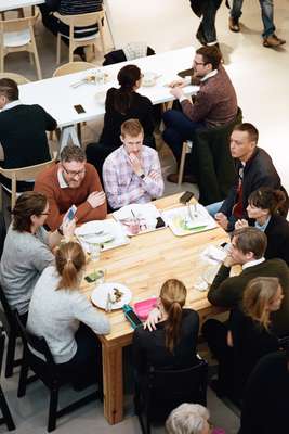 Lunch is served at the Democratic Design Centre