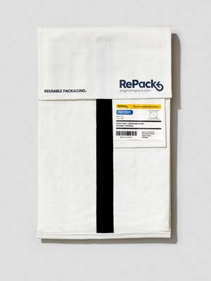 Sturdy reusable bag that folds flat and can be posted back free of charge. originalrepack.com