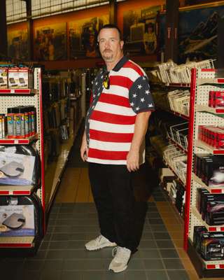 Patriotic customer at Iowa 80