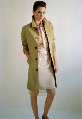 Coat by Burberry Prorsum, blouse by Kiton, skirt by Akris