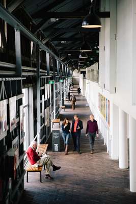 Touring the building