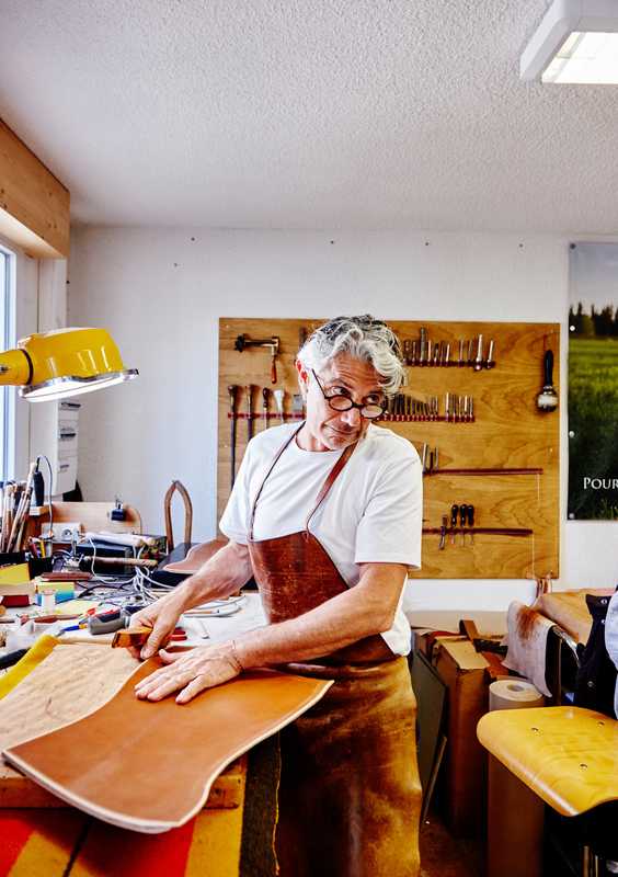 Christophe Berti working in his atelier
