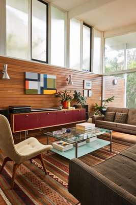 Lounge filled with pieces of Ross Stahle’s furniture collection