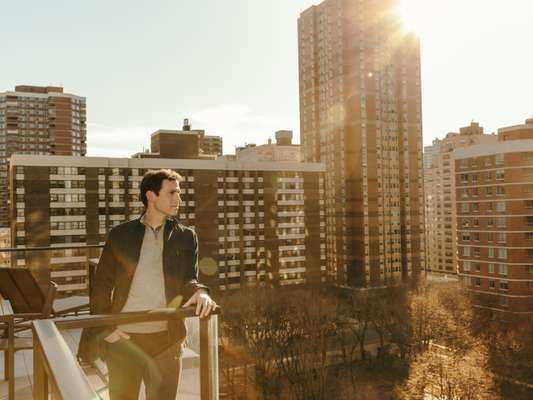 Standing on the communal roof deck 