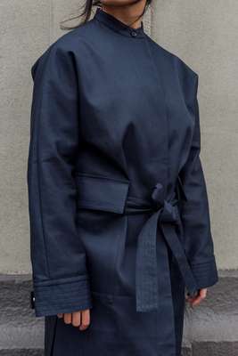 Navy coat dress