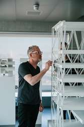 Wim Eckert examines the model of the 'Taz' building