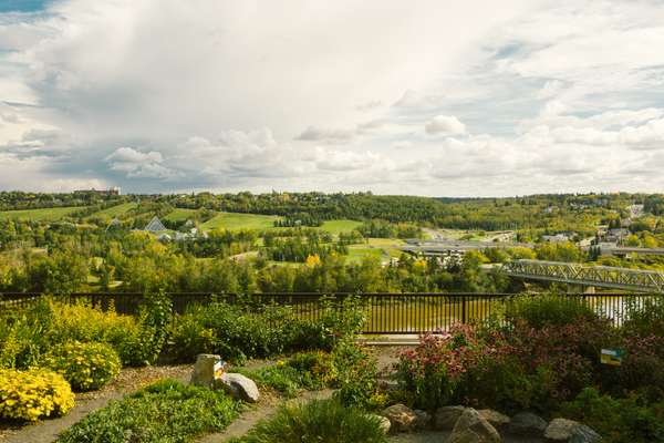 Looking out across the  North Saskatchewan River