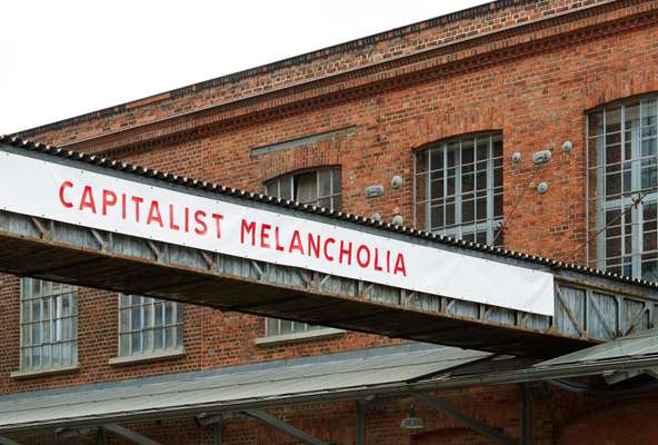 The Spinnerei's grounds: 'Capitalist Melancholia': is an exhibit in Hall 14