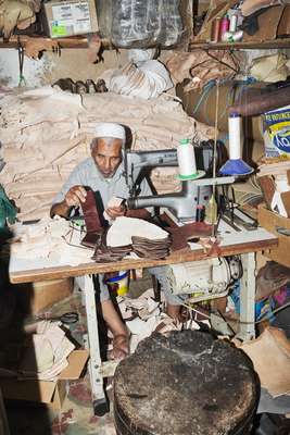 Making ‘balghas’ (slippers)