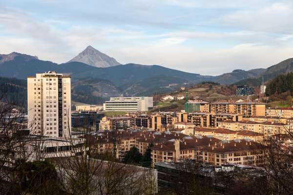 Mondragón town centre, nestled in a Basque valley