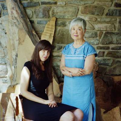 Miriam Carpenter and Mira  Nakashima in the studio