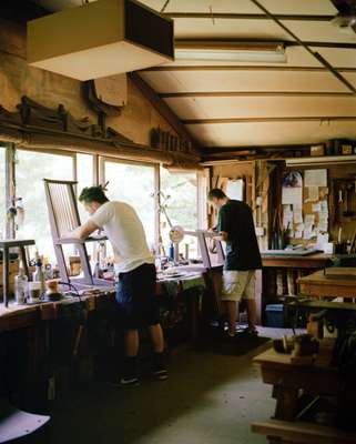 Workers at the chair shop 