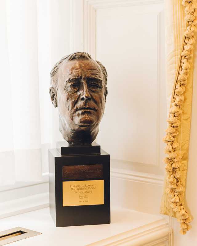 Pelosi was given the Franklin D Roosevelt Distinguished Public Service Award in 2008 