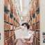 Archivist Rebecca Dupont in National Geographic’s basement archives 