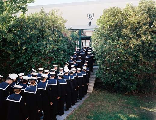 Lunch time at the naval academy; form an orderly queue