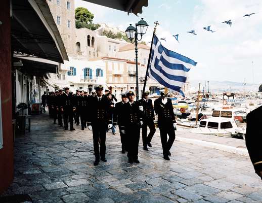 Merchant marine students parade