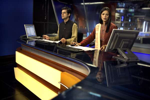 Khaled and Naija, presenters of GEO’s lunchtime news