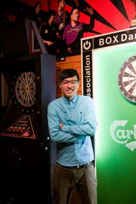 Hip-hop dance instructor Xiao Tian in the darts’ room at Box Town