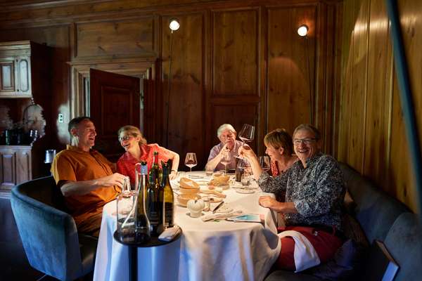 Enjoying a meal at Schloss Schauenstein Restaurant