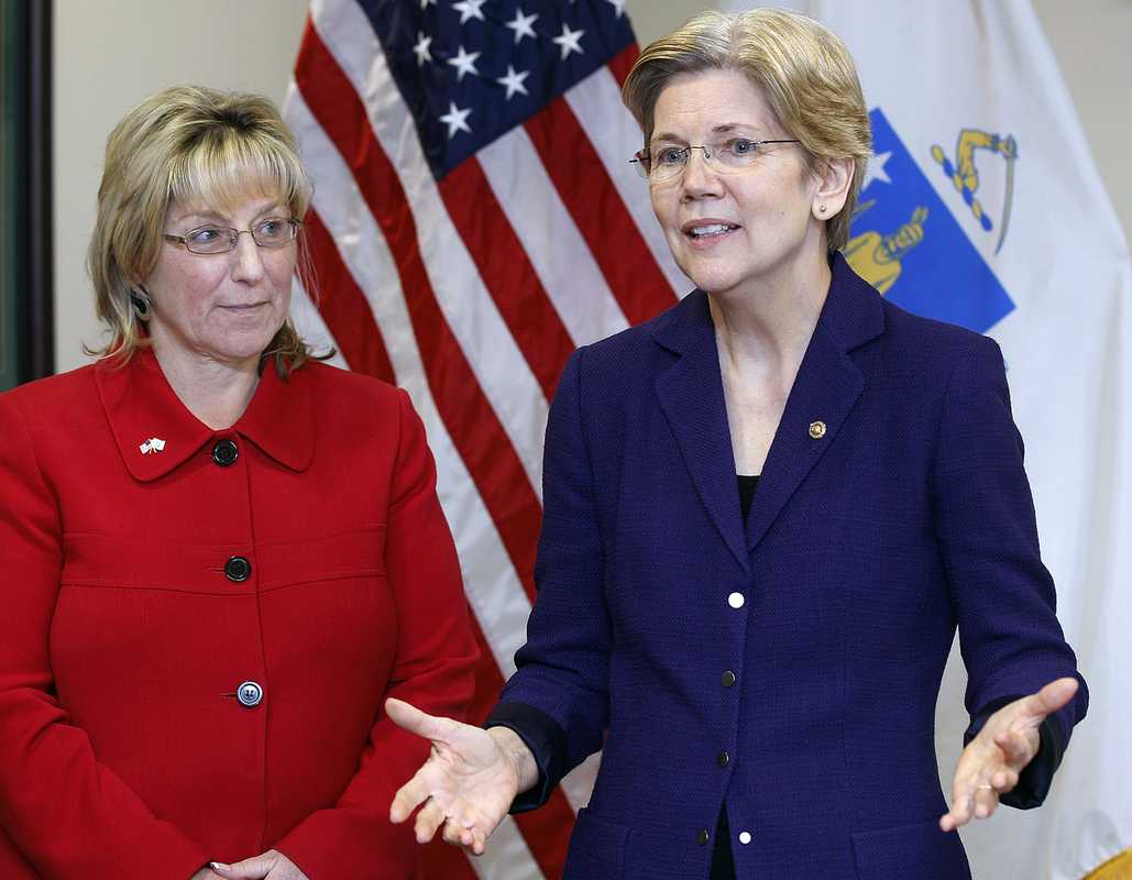 Elizabeth Warren (right)