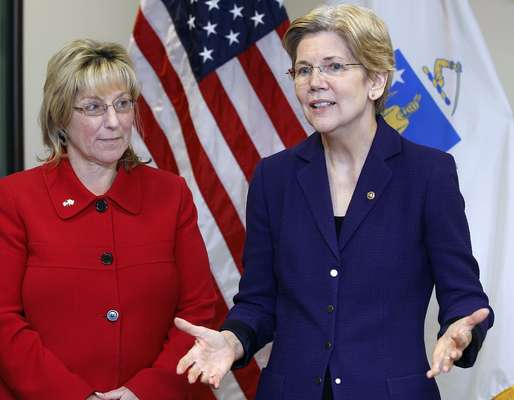Elizabeth Warren (right)