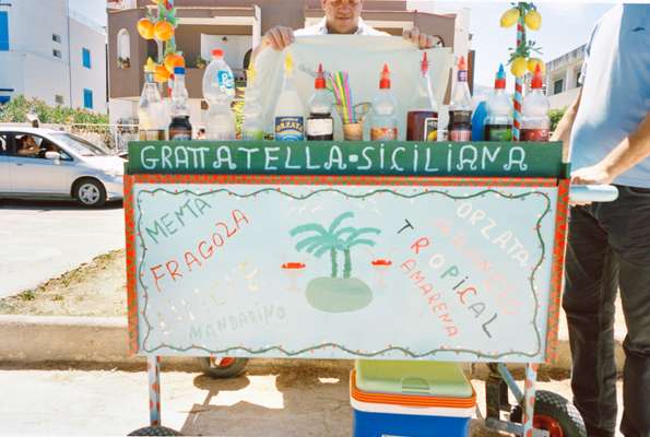 Granita stand behind Mondello Beach