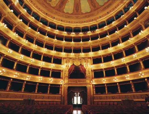 The opera house’s neoclassical auditorium