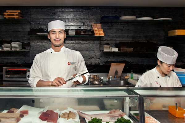 Masters at work behind the sushi bar