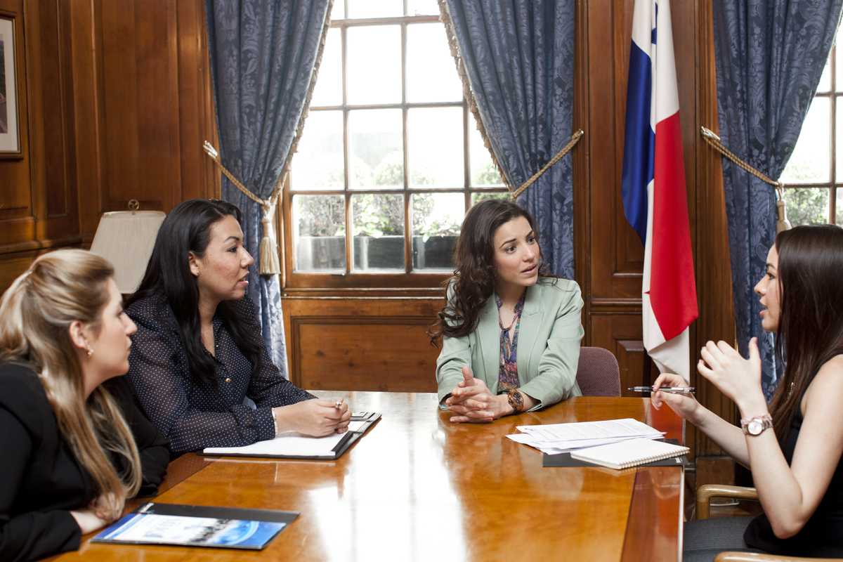 Ana Irene Delgado (center), Panama's ambassador