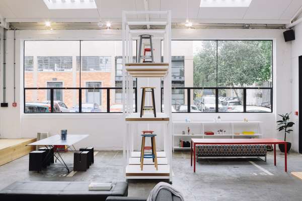 Design firm IMO's showroom in a former industrial space near the port