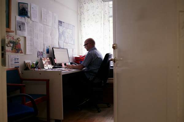 Paul Holtom, director of the Arms Transfers Programme, in his office 