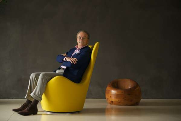 B&B Italia president Giorgio Busnelli tests a product himself